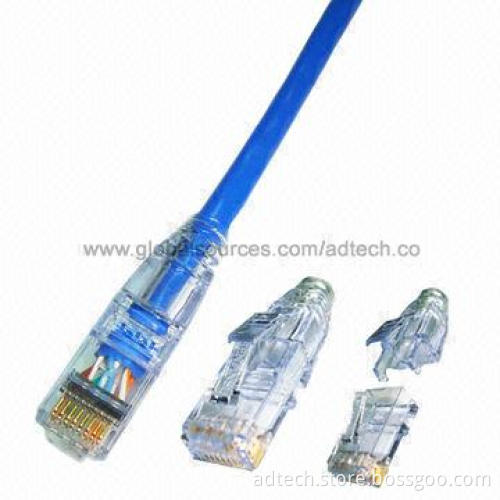 Clear Boot Cat5e Patch Cord, UL-marked, Blue, Various Colors and Length Available